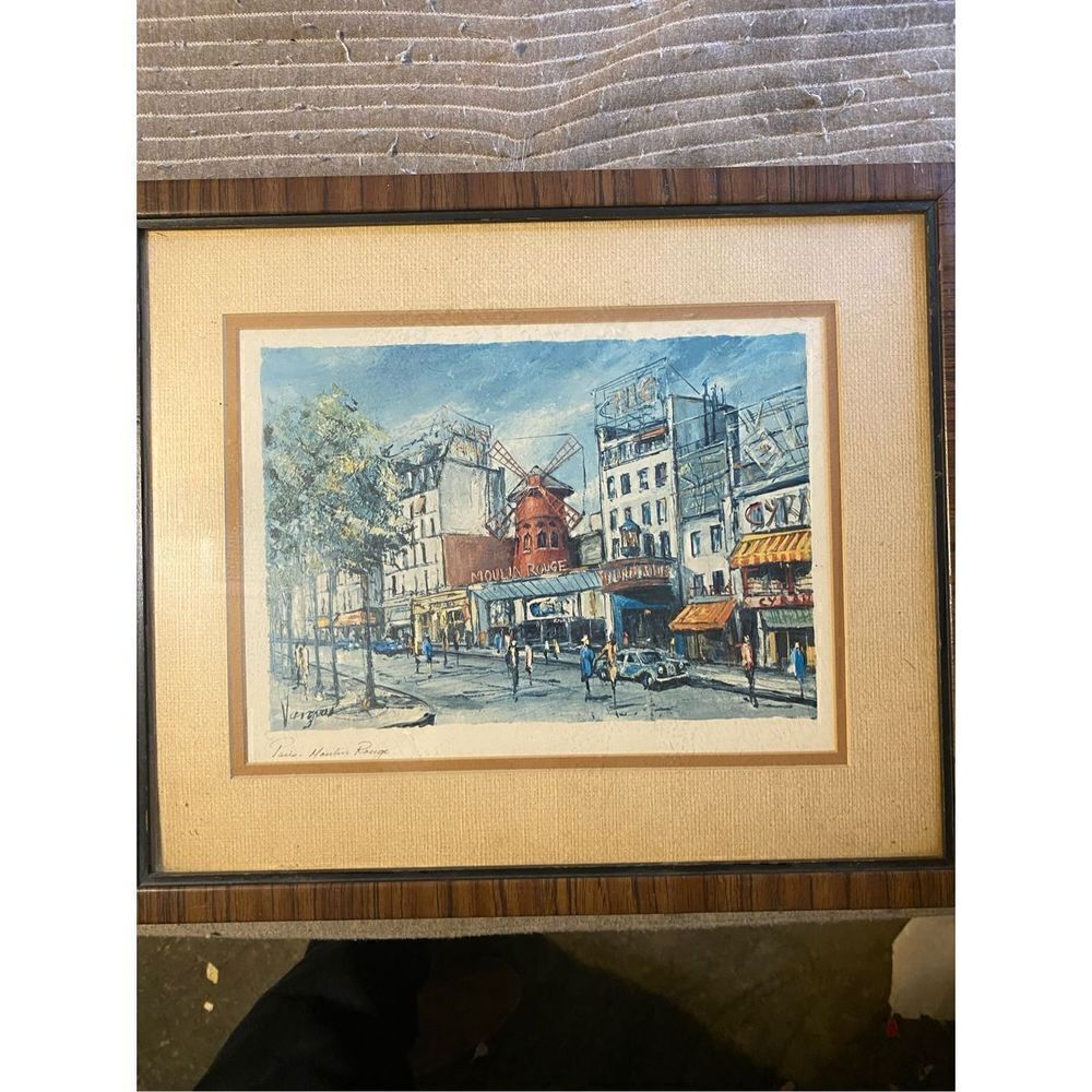 Vintage 1963 Vargas lithograph Paris moulin rouge
